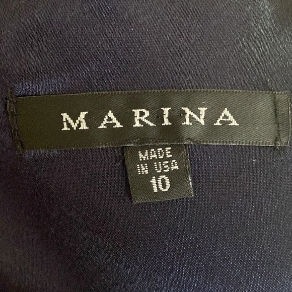 Marina Women’s Navy Blue Sparkly Lace Sleeveless Fit & Flare Midi Dress Size 10 - Picture 7 of 9